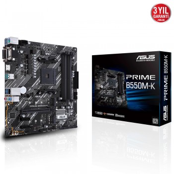 Asus Prime B550M-K DDR4 4600(O.C)/2133Mhz mATX AM4 Anakart