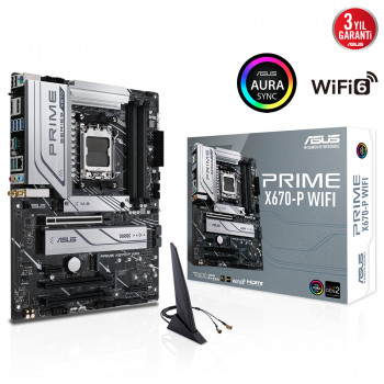 Asus Prime X670-P WiFi DDR5 6400Mhz+(OC) RGB M.2 ATX AM5 Anakart