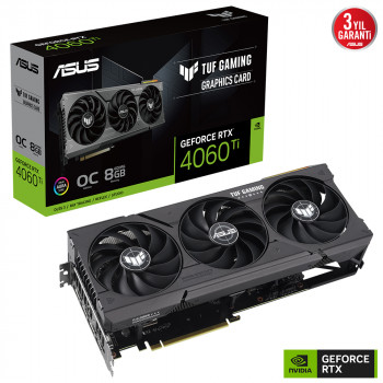 Asus Tuf RTX4060TI-O8G-GAMING 8GB GDDR6 HDMI DP 128Bit Ekran Kartı