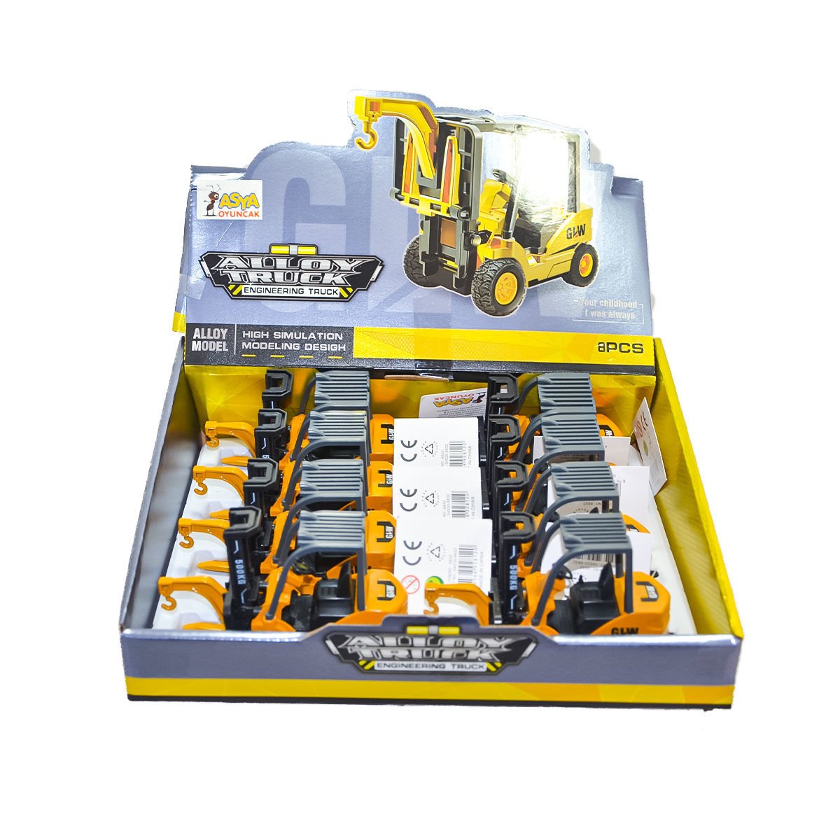 04530-8832 8li Display Kutulu Metal Forklift - Asya Oyuncak