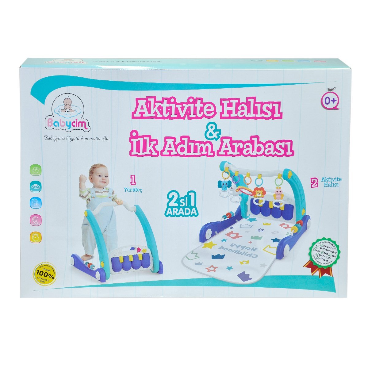 E0633 Aktivite Halısıİlk Adım Arabası 2IN1 -Mavi ,Birlik