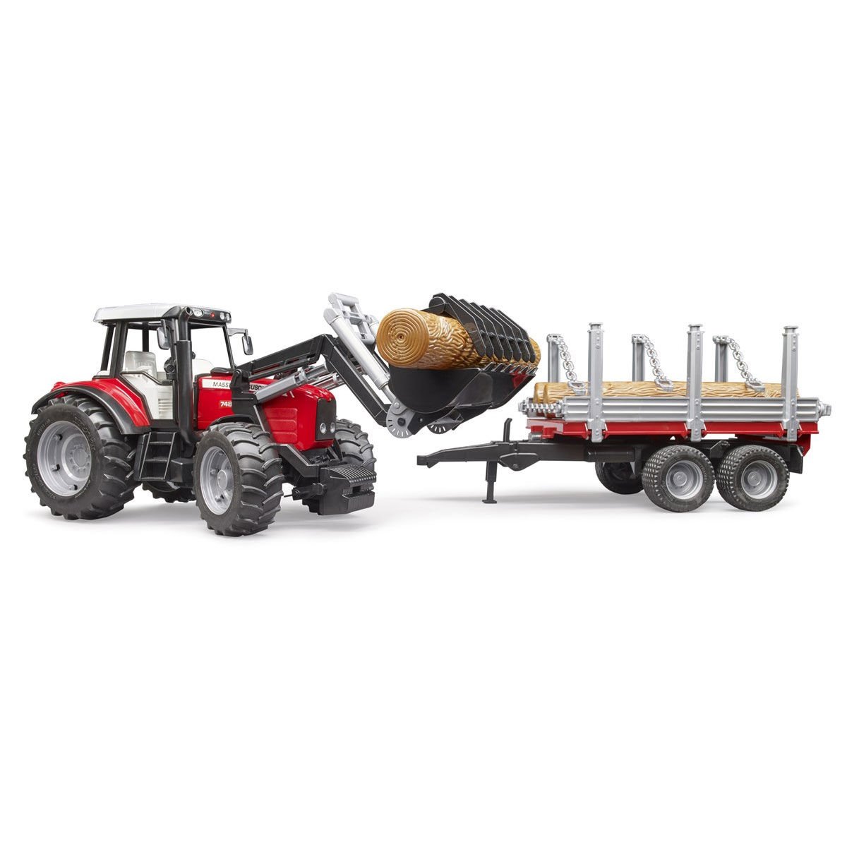 BR02046 Massey Ferguson 7480 Kütük Taşıyan Römork