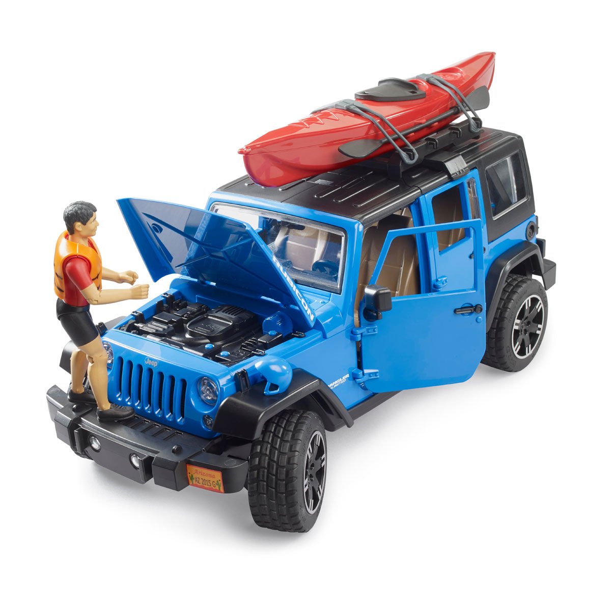 BR02529 Bruder Jeep Wrangler U. Rubicon, Kano ve Sürücü