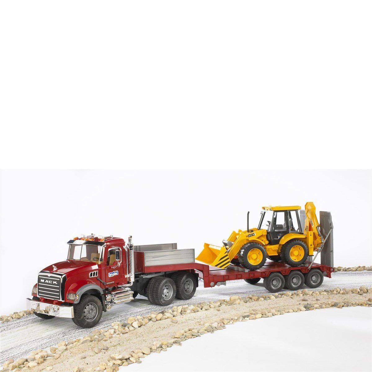 BR02813 Mack Granite Jcb Taşıyan Tır - Bruder