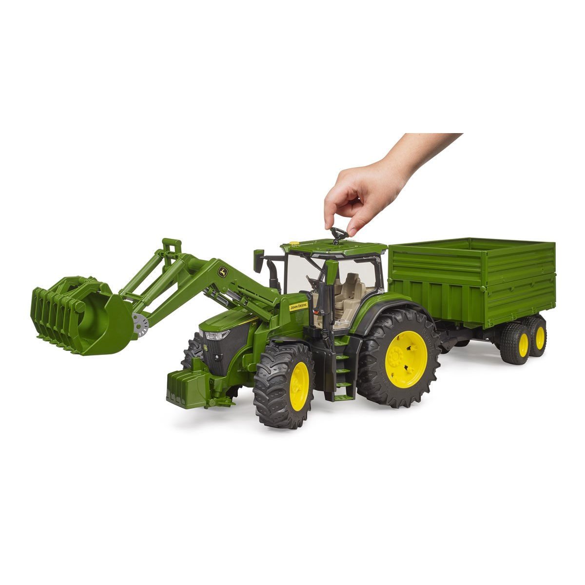 BR03155 John Deere 7R 350 Kepçeli Traktör ve Römork +4 yaş