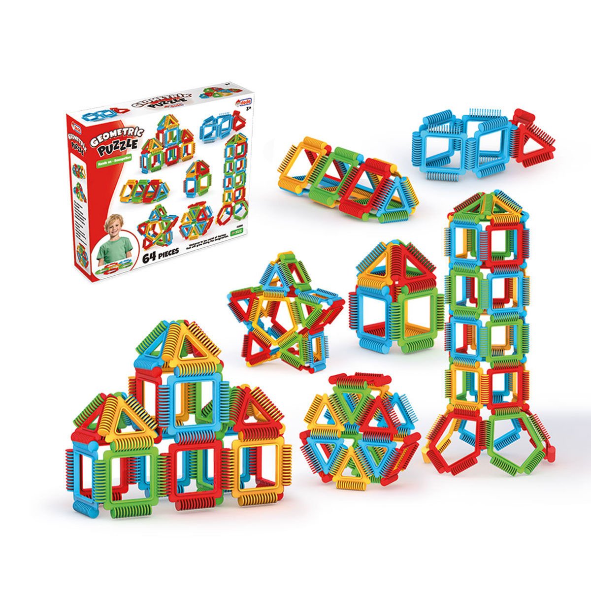 03896 Geometrik Puzzle 64 Parça -Dede