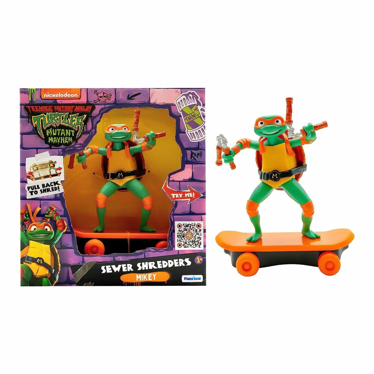 TU814001 TMNT Ninja Kaplumbağalar Çek Bırak Kaykay Figür - 71055