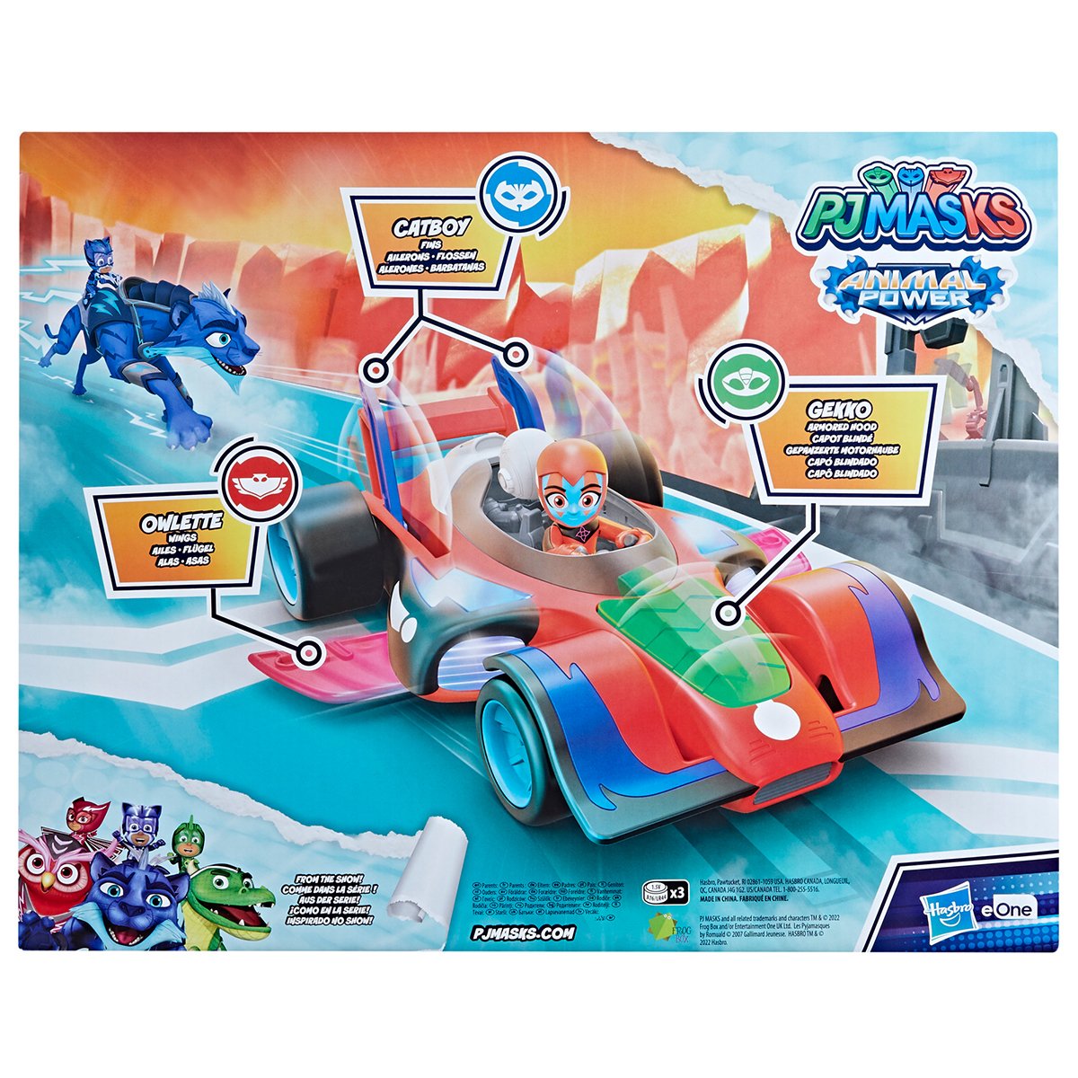 F5206 PJMaskeliler-Animal Power Turbo Şimşek Araç +3 yaş