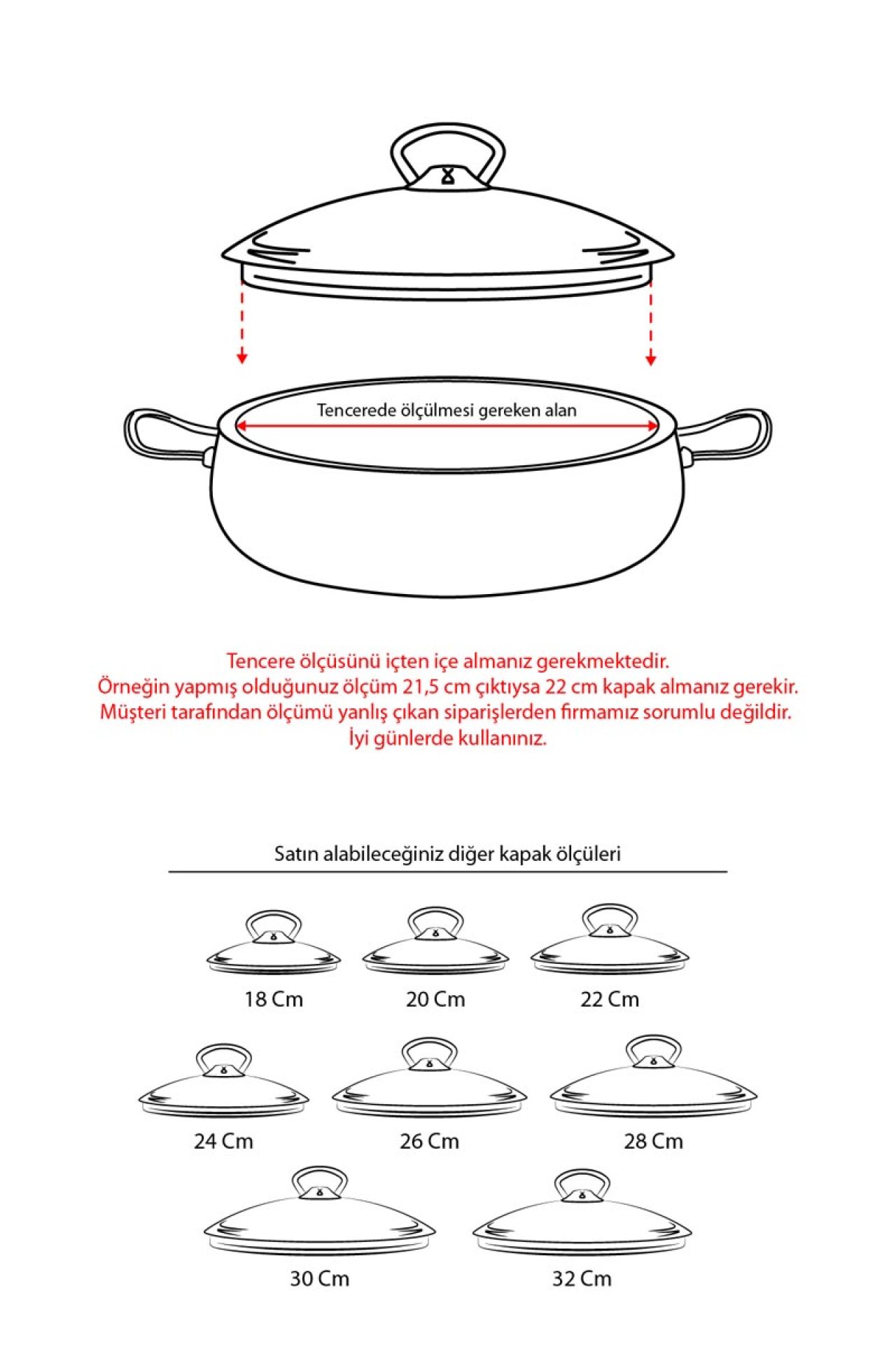32 Cm Tencere  Tava  Sahan için Metal Kulplu Cam Kapak (TÜM TENCERELERE UYUMLUDUR)