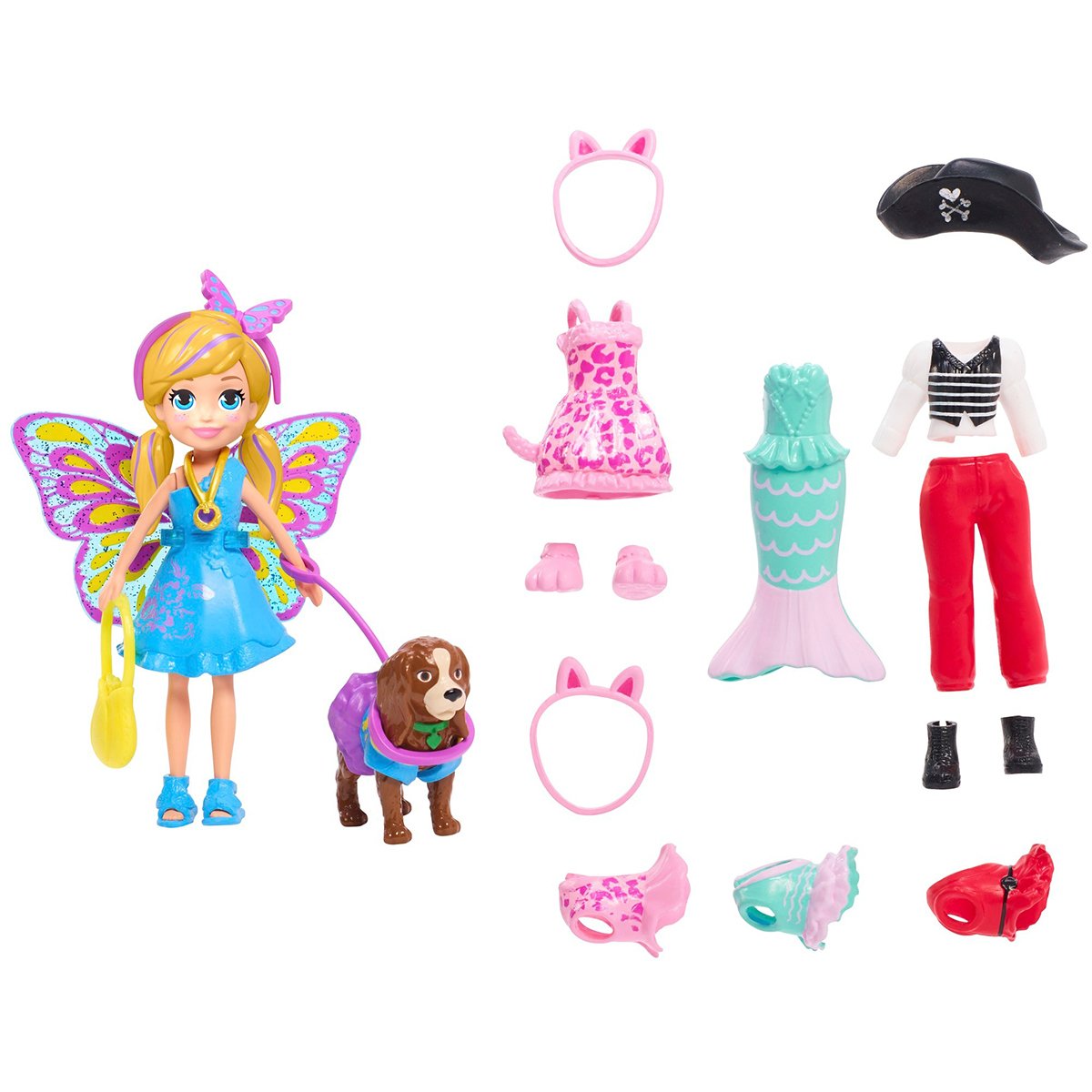 GDM15 Polly Pocket ve Hayvan Dostu Kostüm Giyiyor Oyun Seti / +4 yaş