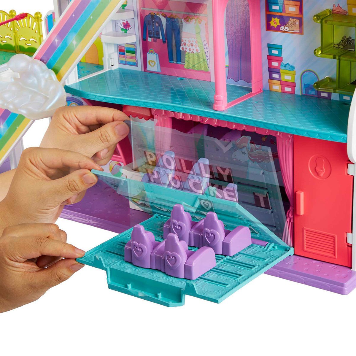 HHX78 Polly Pocket Gökkuşağı Alışveriş Merkezi Oyun Seti