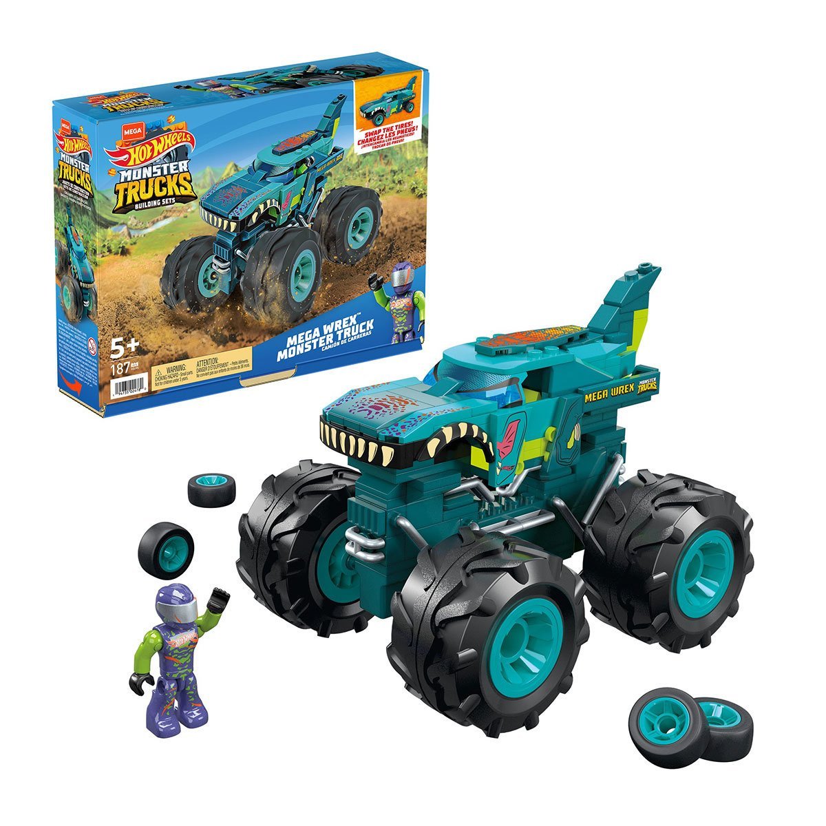 HDJ95 MEGA™ Hot Wheels® Wrex™ Monster Truck 187 parça +5 yaş