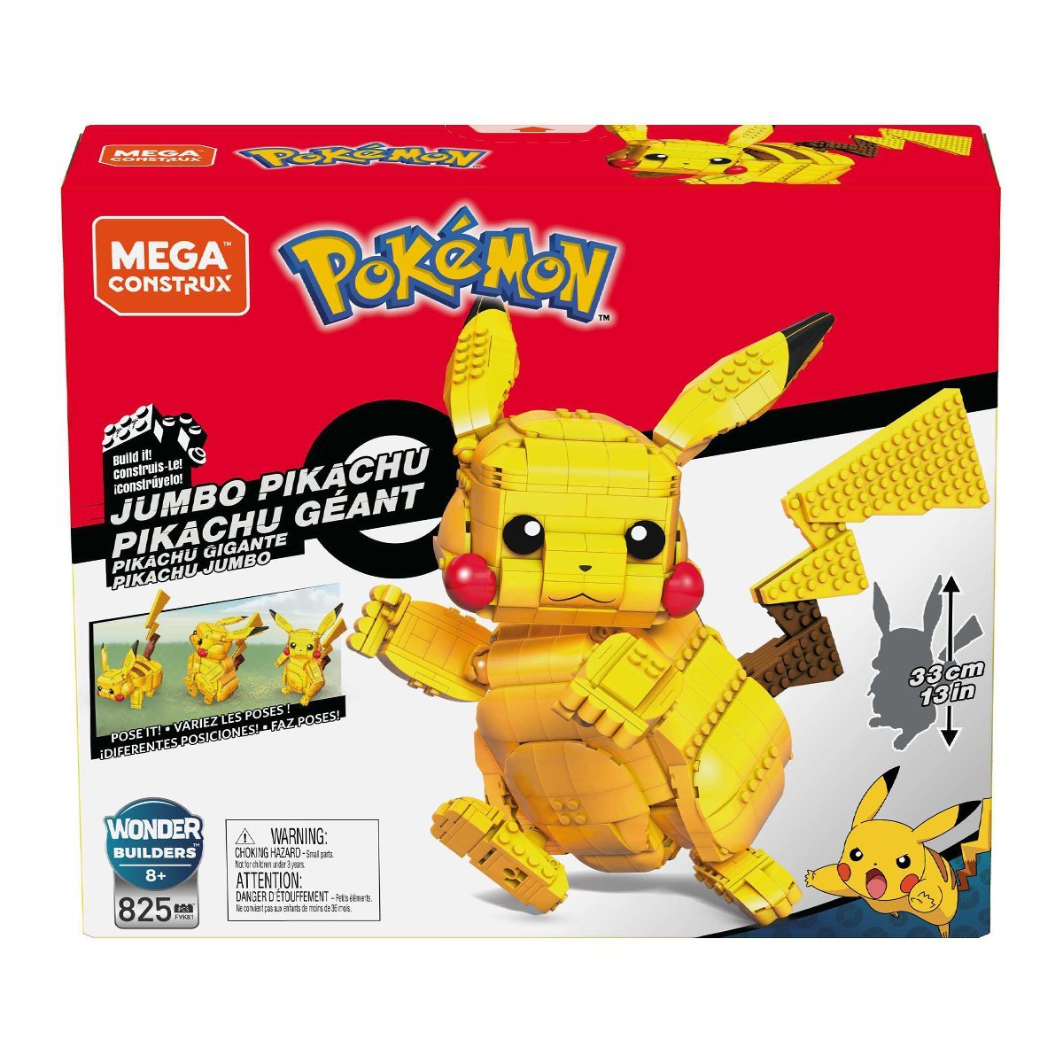 FVK81 MEGA™ Pokémon™ Jumbo Pikachu Figürü 825 parça +8 yaş