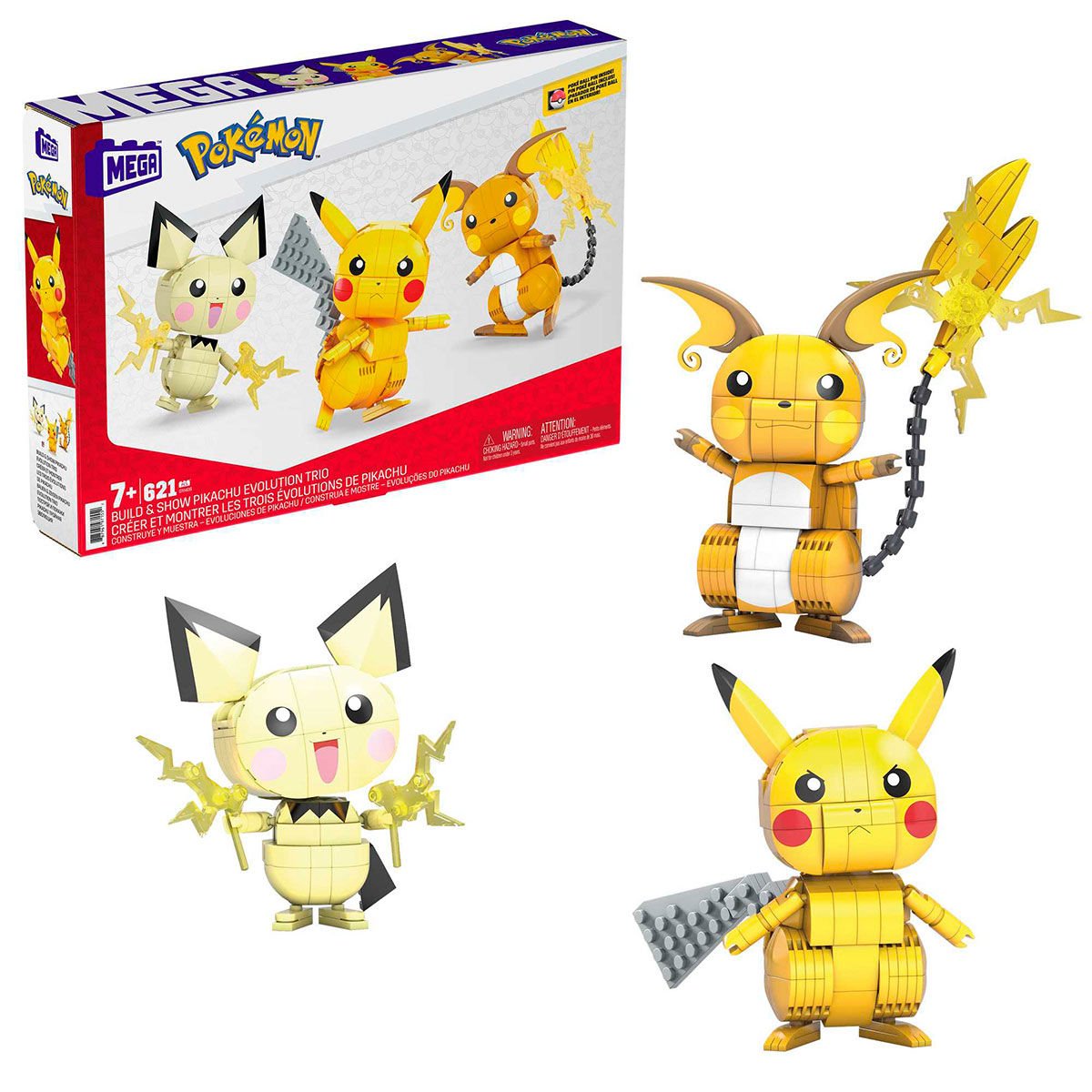 GYH06 MEGA™ Pokémon™ Pikachu Dönüşüm 3’lüsü 621 parça +7 yaş