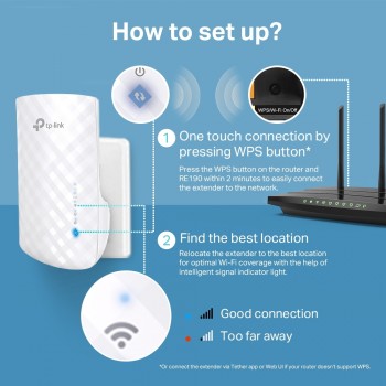 TP-LINK TL-RE190 AC750 750Mps PRİZ TİPİ MENZİL GENİŞLETİCİ