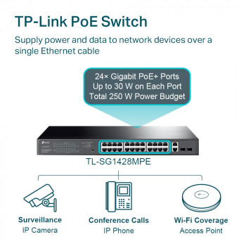 TP-Link TL-SG1428PE 28 Port 10/100/1000 Yönetilebilir POE Switch