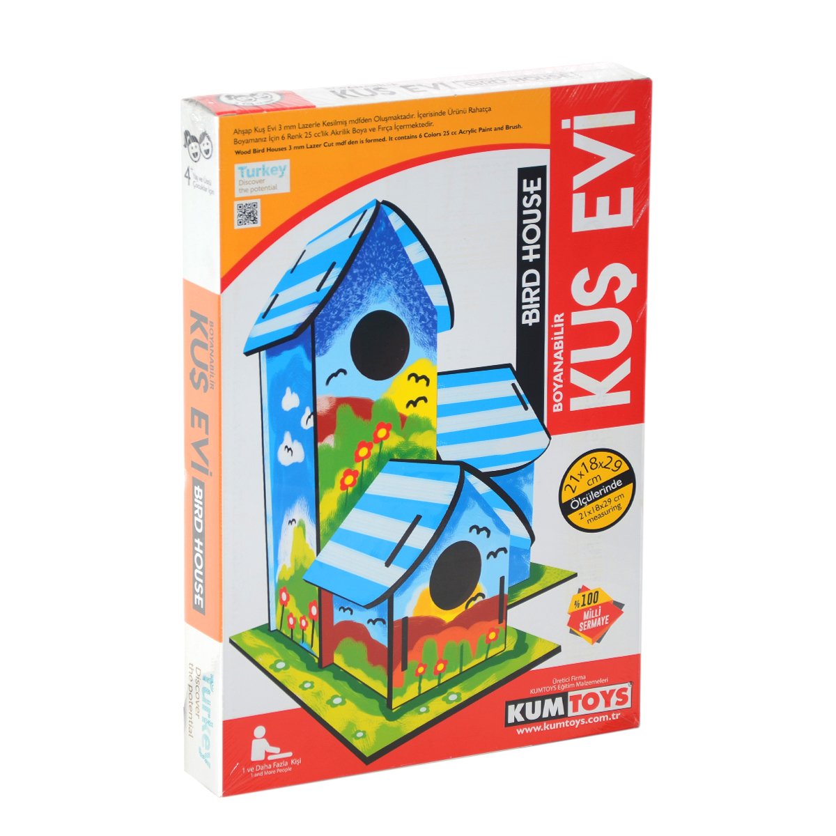 5269 Kumtoys Boyanabilir 3’lü Kuş Evi - Bird House