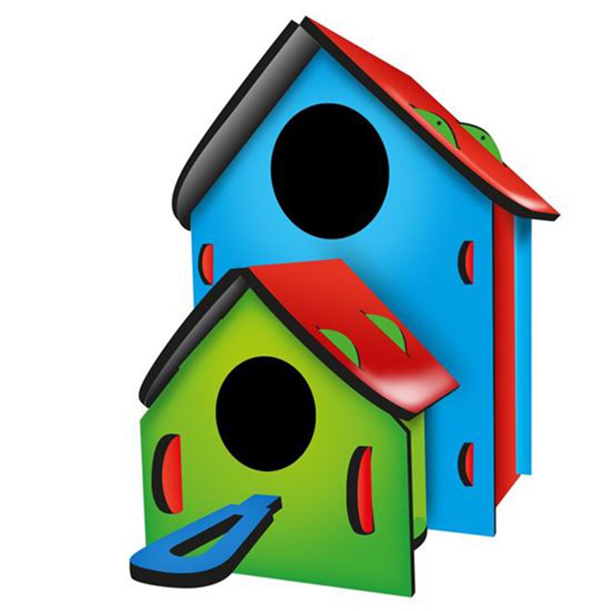 5269 Kumtoys Boyanabilir 3’lü Kuş Evi - Bird House