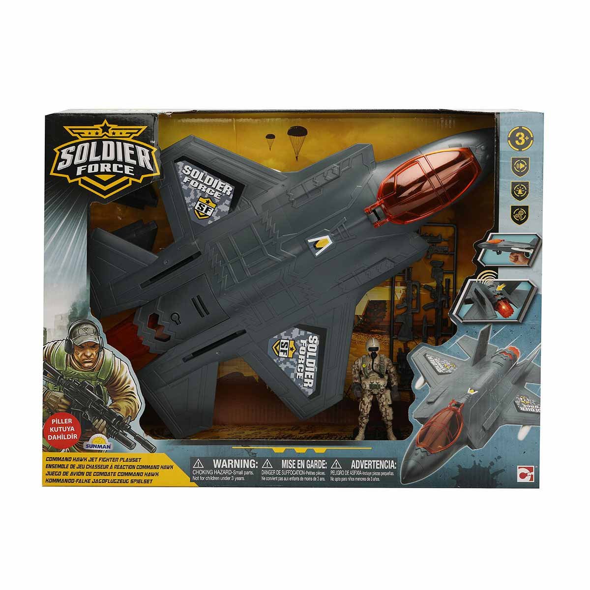 45054 Sesli ve Işıklı Soldier Force Air Hawk Attack Oyun Seti -Sunman