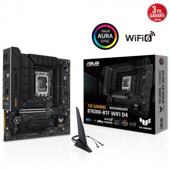 Asus Tuf Gaming B760M-BTF WIFI D4 5333 M.2 HDMI DP 1700p mATX Anakart