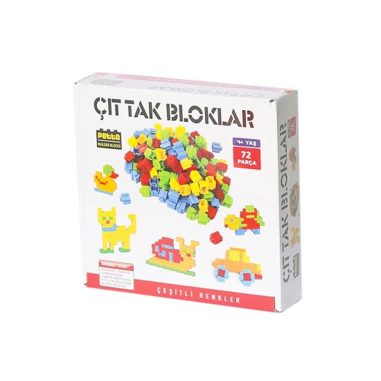 ÇT-72  Çıt Tak Bloklar 72 Parça -Gepettoys