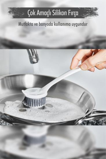 Çok Amaçlı Silikon Bulaşık Yıkama  Lavabo Temizleme  Mutfak Tezgahı Temizleme Fırçası