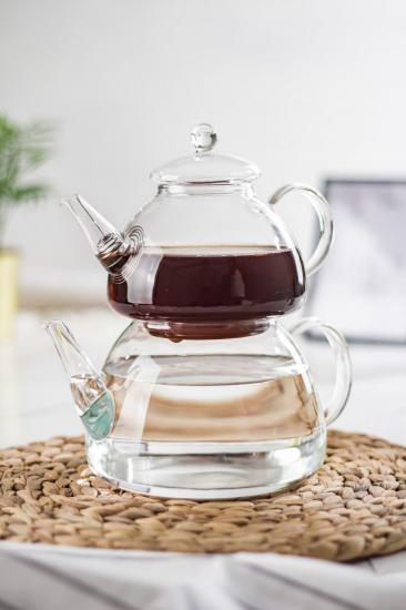 EW’s Kitchenware Dore Isıya Dayanıklı Borosilikat Cam Çaydanlık 750/1300 ml