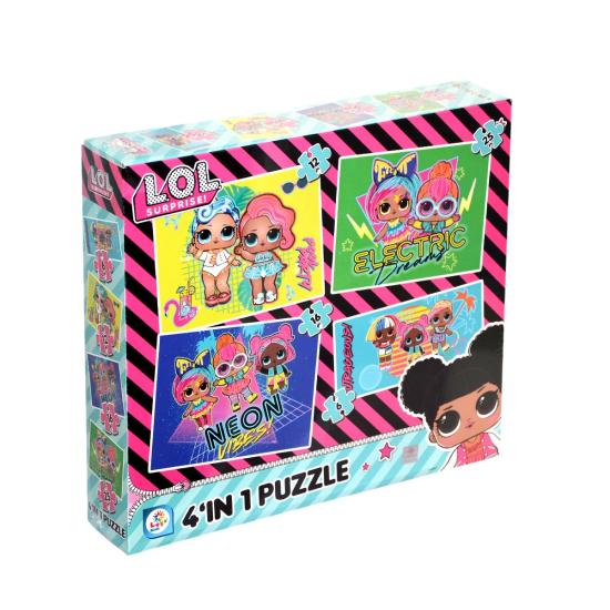 LOL7627 Laço Kids L.O.L. 4’ü1 Kutuda Puzzle / 6+12+16+25 Parça Puzzle