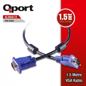 Qport Q-VGA1.5 15 PIN 1.5 mt VGA Kablo