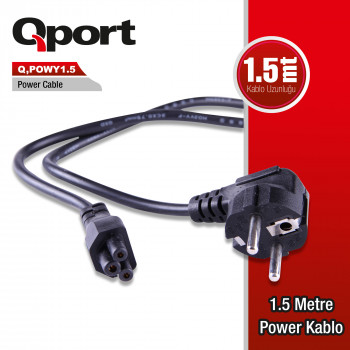 Qport Q-POWY1.5 1.5 mt PC Güç Kablosu