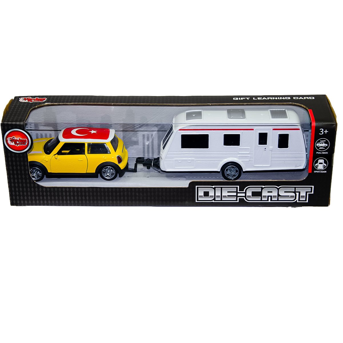 XFD1003 Kutulu Karavan Çeken Die-Cast Çek Bırak Mini Araba- Vardem Araba