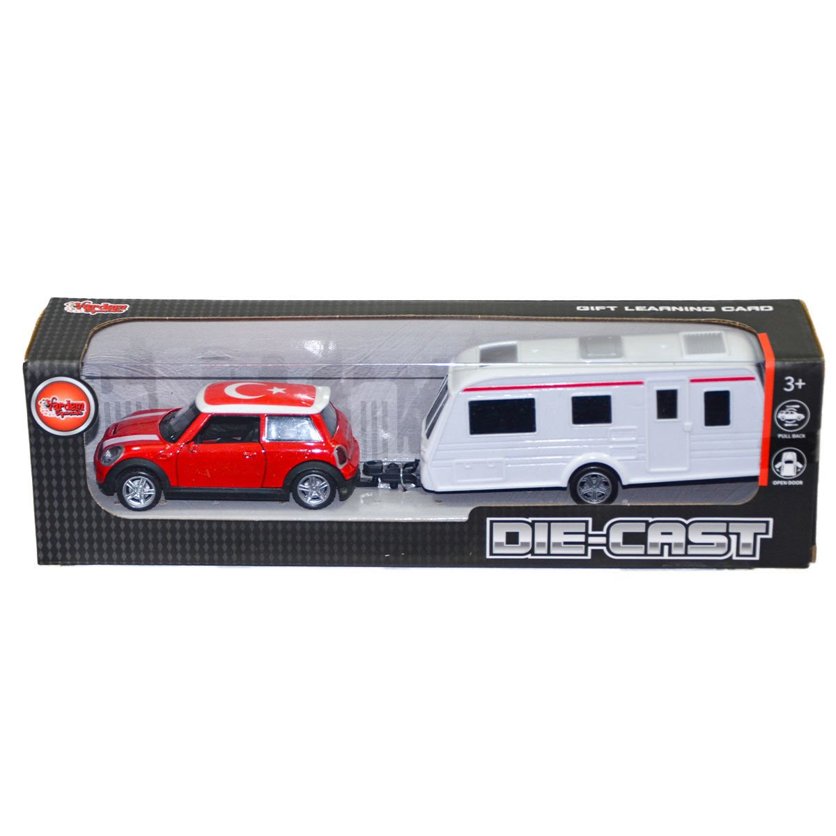 XFD1003 Kutulu Karavan Çeken Die-Cast Çek Bırak Mini Araba- Vardem Araba