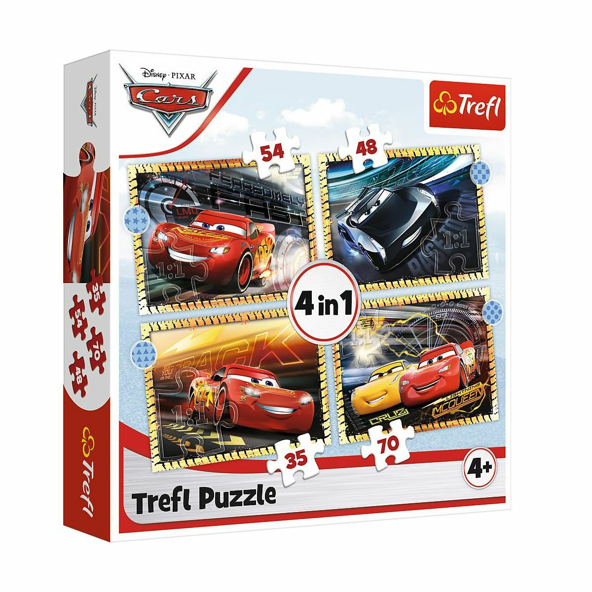 PUZZLE-34608  Cars 3 4IN1 Puzzle