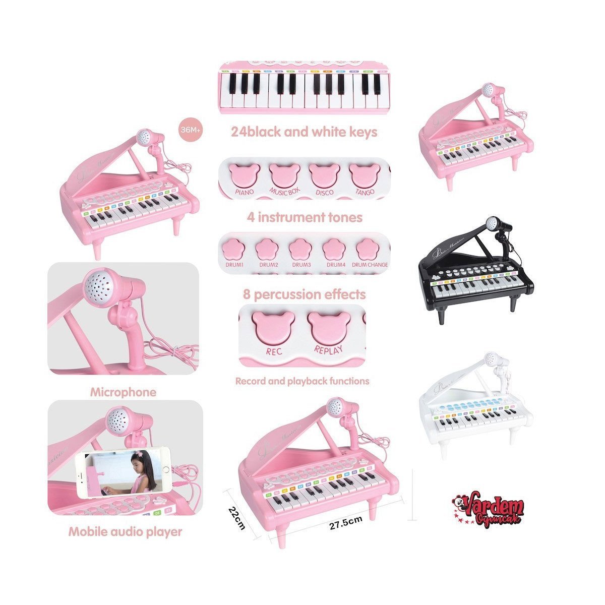 BAO-1505A 31 Tuşlu Mini Piano MP3 -Vardem